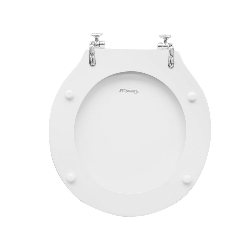 Sedile wc bianco per Azzurra vaso Zen  larghezza 39 cm cerniere fisse