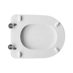 Sedile wc legno bianco per Cesame vaso System larghezza 34 cm cerniere regolabili