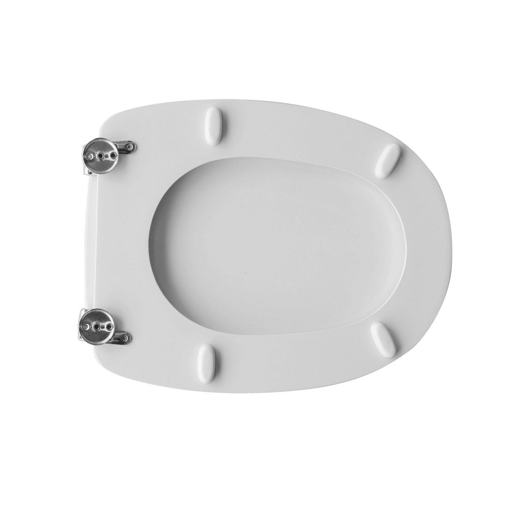 Sedile wc legno bianco per Catalano vaso Tissi  larghezza 34 cm cerniere regolabili