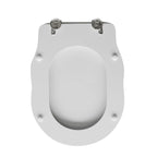 Sedile wc legno bianco per Cielo vaso Windsor larghezza 36 cm cerniere regolabili