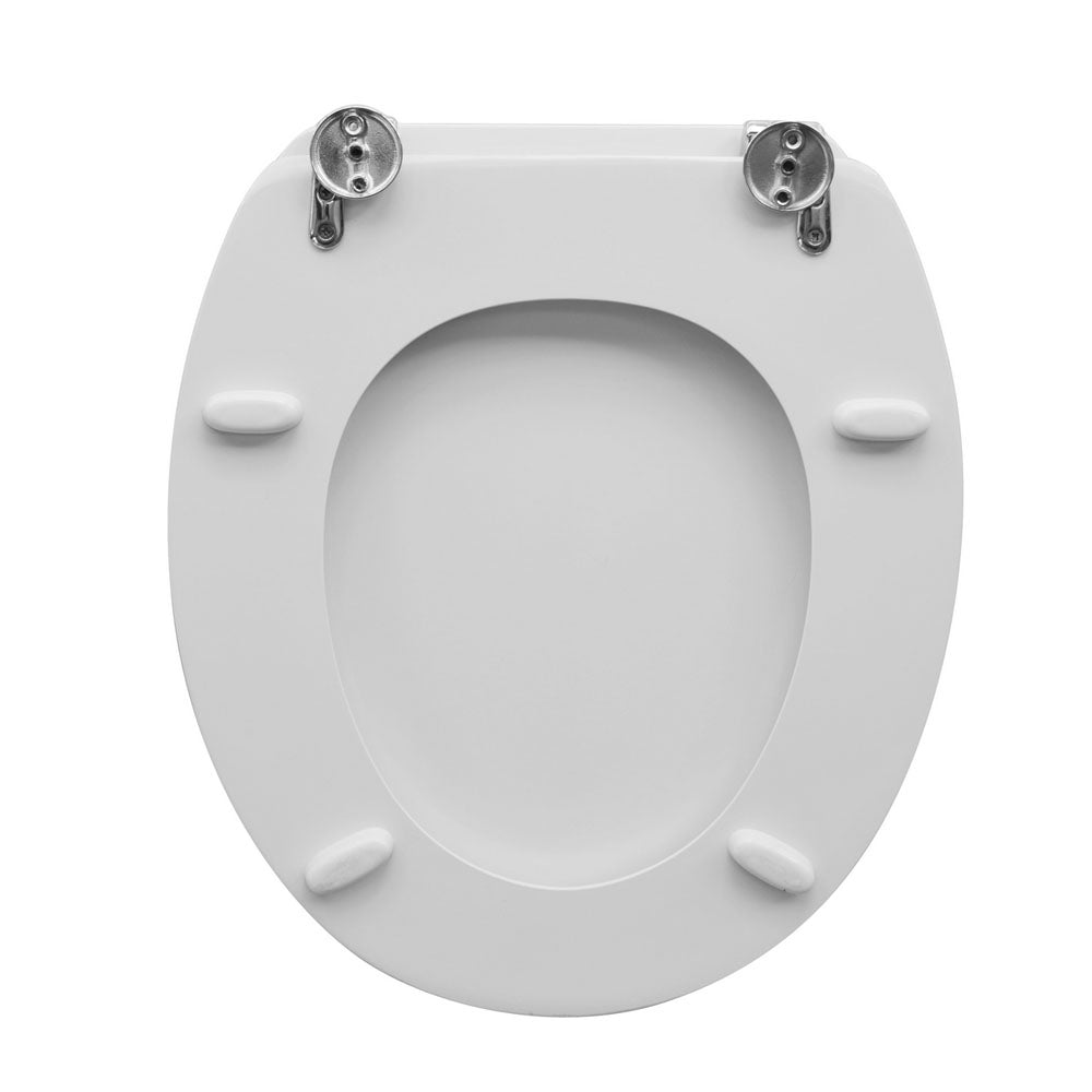 Sedile wc legno bianco per Catalano vaso Zero larghezza 37 cm cerniere regolabili