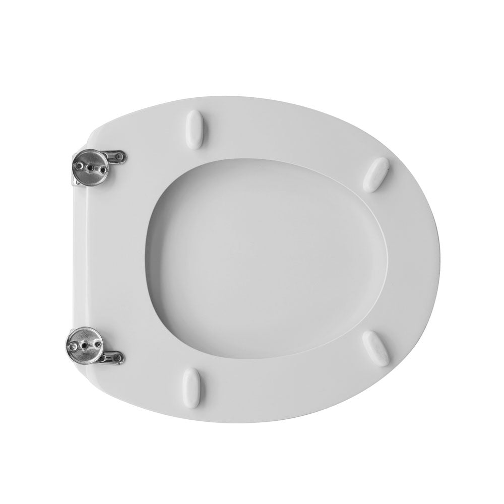 Sedile wc legno bianco per Catalano vaso Zero larghezza 37 cm cerniere regolabili