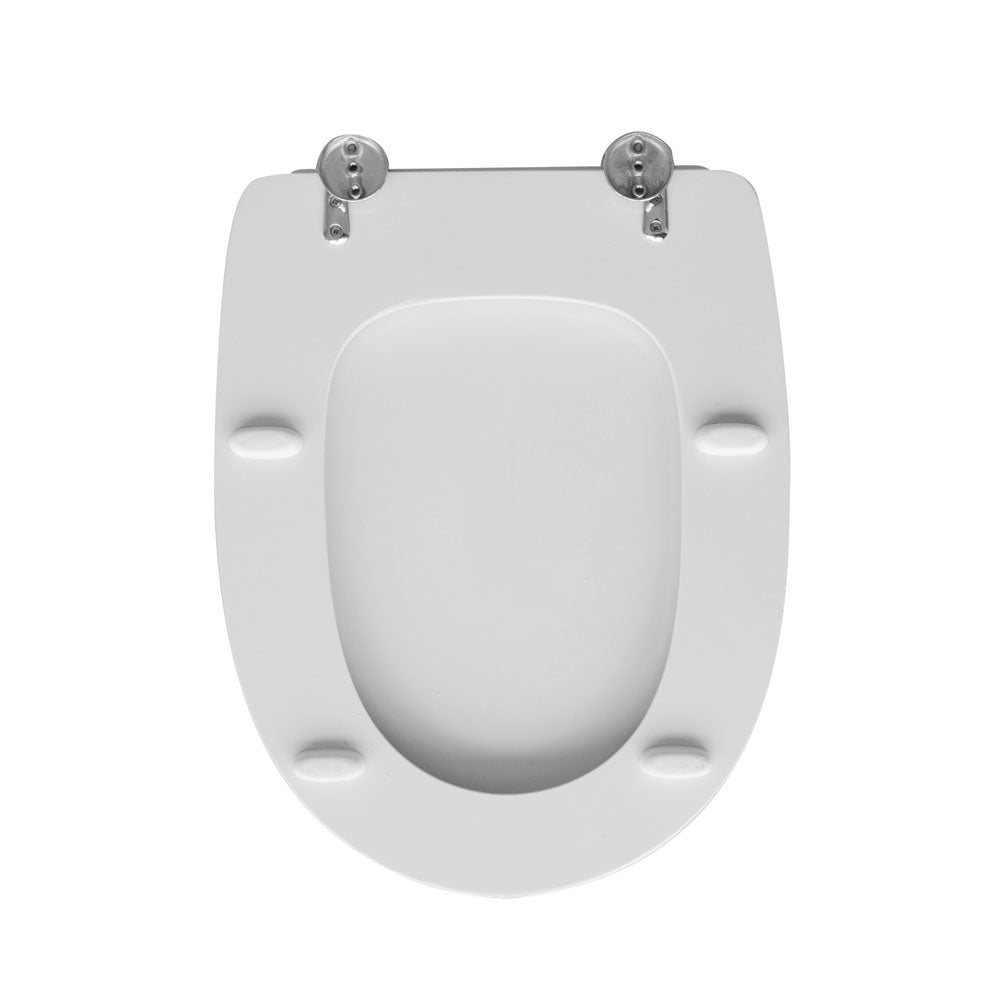 Sedile wc legno bianco per Delta vaso Futura larghezza 35
