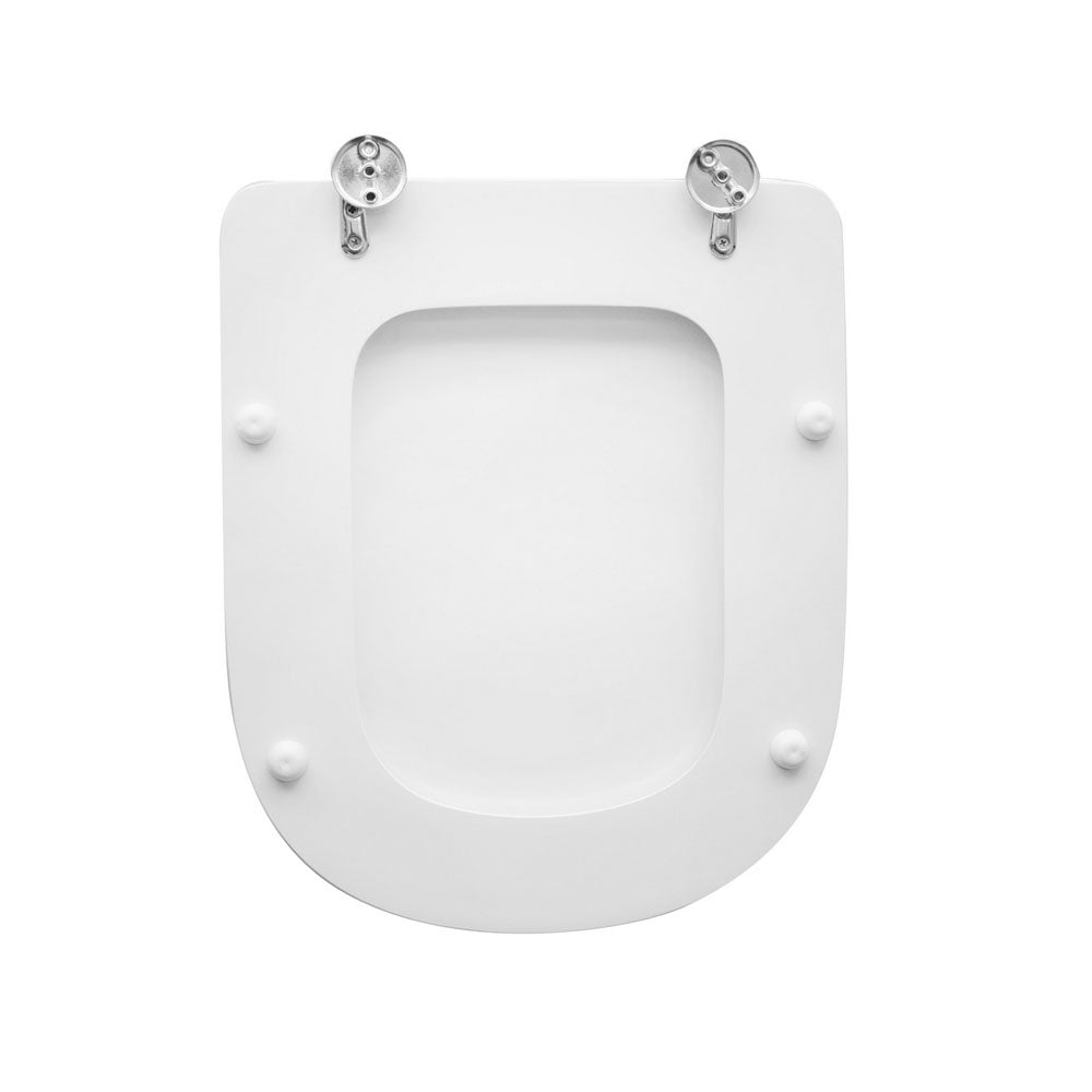 Sedile wc legno bianco per Dolomite vaso Gemma 2 larghezza 35 cm cerniere regolabili