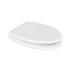 Sedile wc legno bianco per Dolomite vaso Novella larghezza 36 cm cerniere regolabili