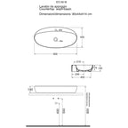 Lavabo da appoggio Ceramica Azzurra Elegance 90X44 con foro rubinetto