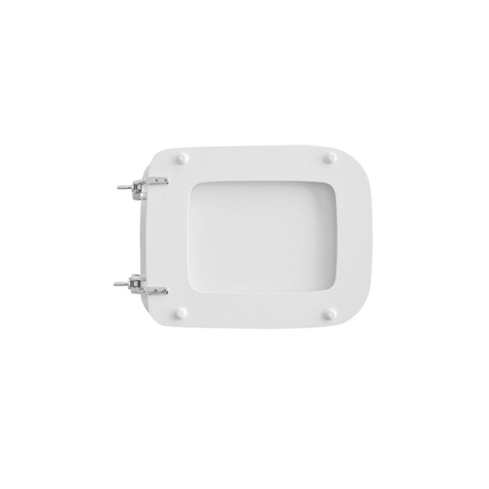 Sedile wc per Globo vaso Clio larghezza 34 cm cerniere fisse ottone cromo