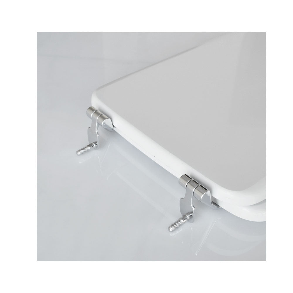 Sedile wc per Globo vaso Clio larghezza 34 cm cerniere fisse ottone cromo