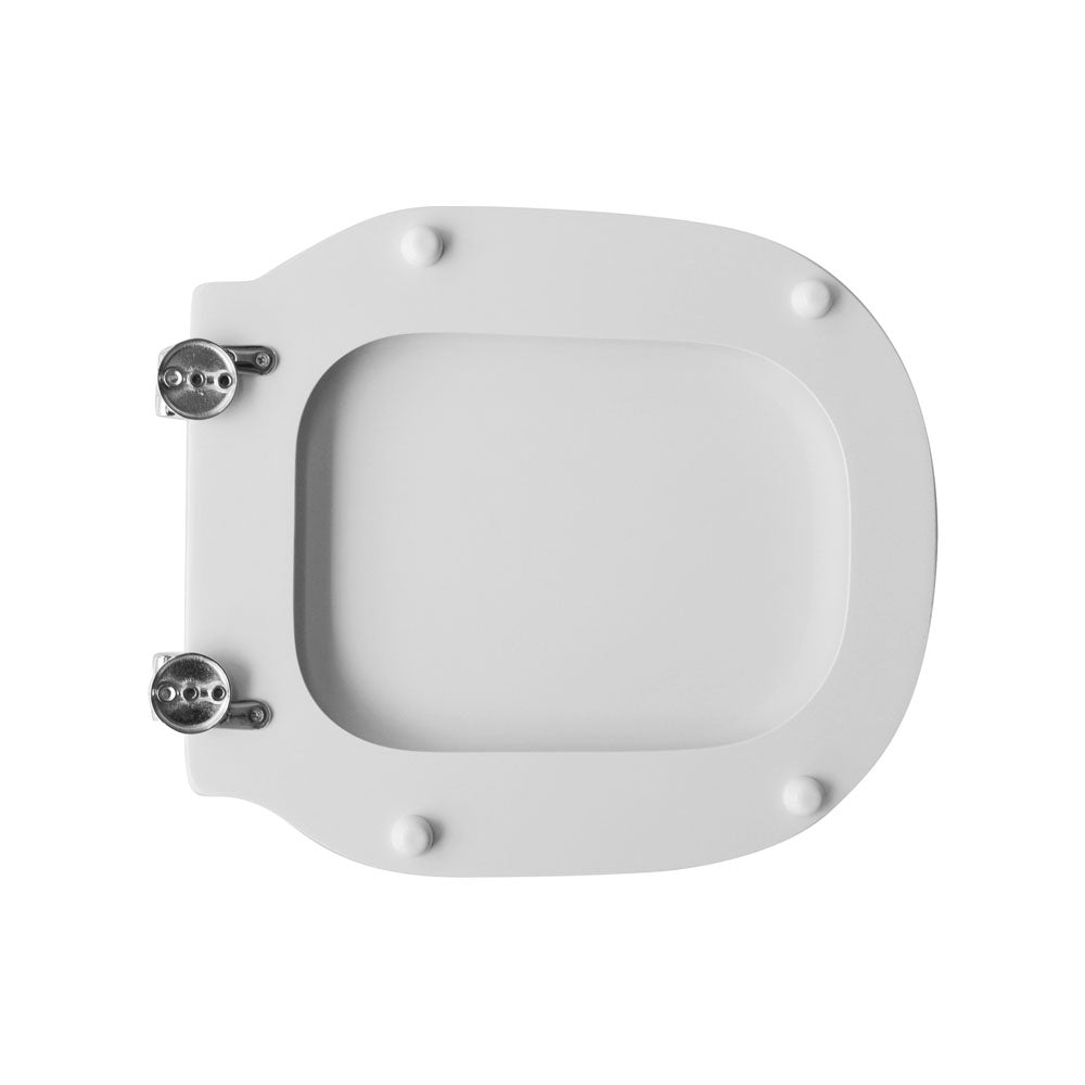 Sedile wc bianco per Globo vaso ModÃ¬ larghezza 36 cm cerniere regolabili