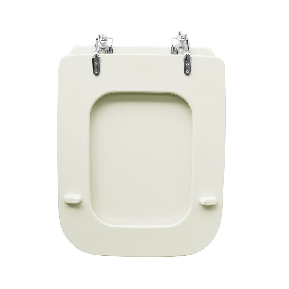 Sedile wc champagne per Ideal Standard vaso serie Conca larghezza 34 cm cerniere fisse