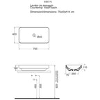Lavabo da appoggio / semincasso Ceramica Azzurra Elegance 75X40