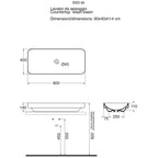 Lavabo da appoggio / semincasso Ceramica Azzurra Elegance 90X40