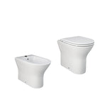 Sanitari Filomuro cm 36x55 mod. Sensation  wc rimless+bidet+sedile soft close scarico universale Bianco Matto