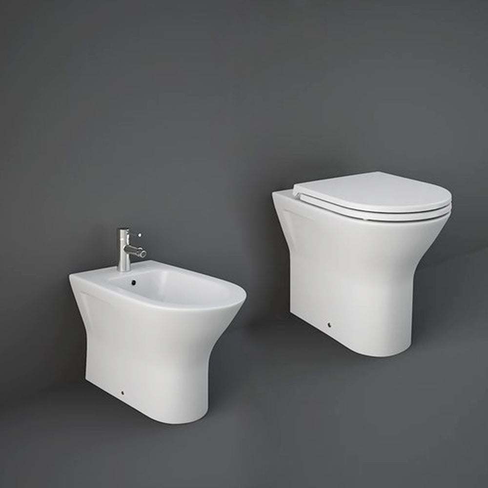 Sanitari Filomuro cm 36x55 mod. Sensation  wc rimless+bidet+sedile soft close scarico universale Bianco Matto
