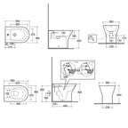 Sanitari Filomuro cm 36x55 mod. Sensation  wc rimless+bidet+sedile soft close scarico universale Bianco Matto
