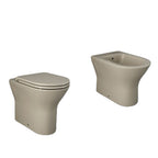 Sanitari Filomuro cm 36x55 mod. Sensation wc rimless+bidet+sedile soft close scarico universale Cappuccino Opaco