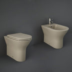 Sanitari Filomuro cm 36x55 mod. Sensation wc rimless+bidet+sedile soft close scarico universale Cappuccino Opaco