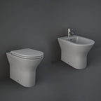 Sanitari Filomuro cm 36x55 mod. Sensation wc rimless+bidet+sedile soft close scarico universale Grigio Opaco