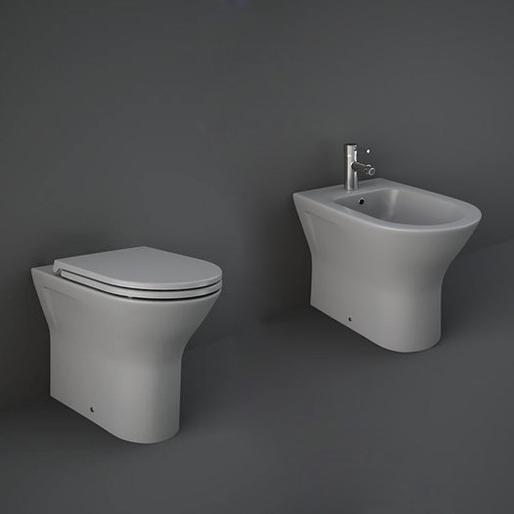Sanitari Filomuro cm 36x55 mod. Sensation wc rimless+bidet+sedile soft close scarico universale Grigio Opaco