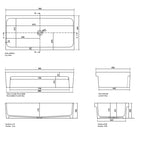 Lavabo a canale ceramica bianca 90x45x20 cm