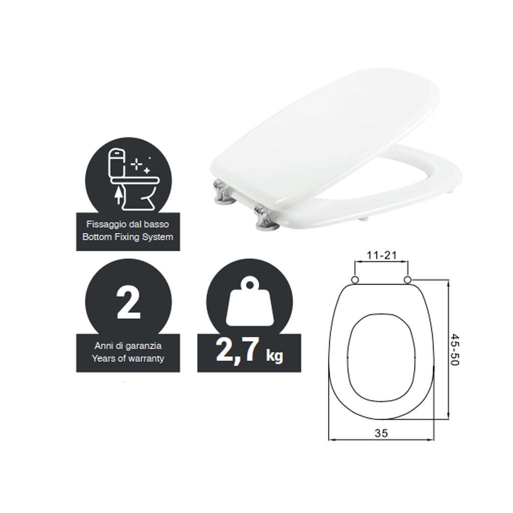 Sedile wc Metaform per Ideal Standard serie Liuto larghezza 35 cm