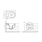 Coppia di sanitari sospesi rimless Axa modello Glomp 51x36