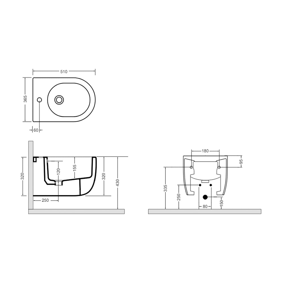 Coppia di sanitari sospesi rimless Axa modello Glomp 51x36