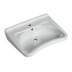 Lavabo ergonomico in ceramica L.66 cm BathCore serie Consil - Bianco