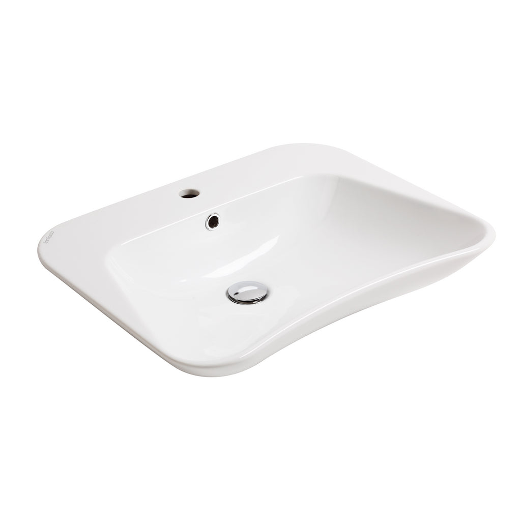 Lavabo ergonomico monoforo Evolution 62 cm - Bianco