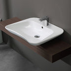 Lavabo ergonomico monoforo Evolution 62 cm - Bianco