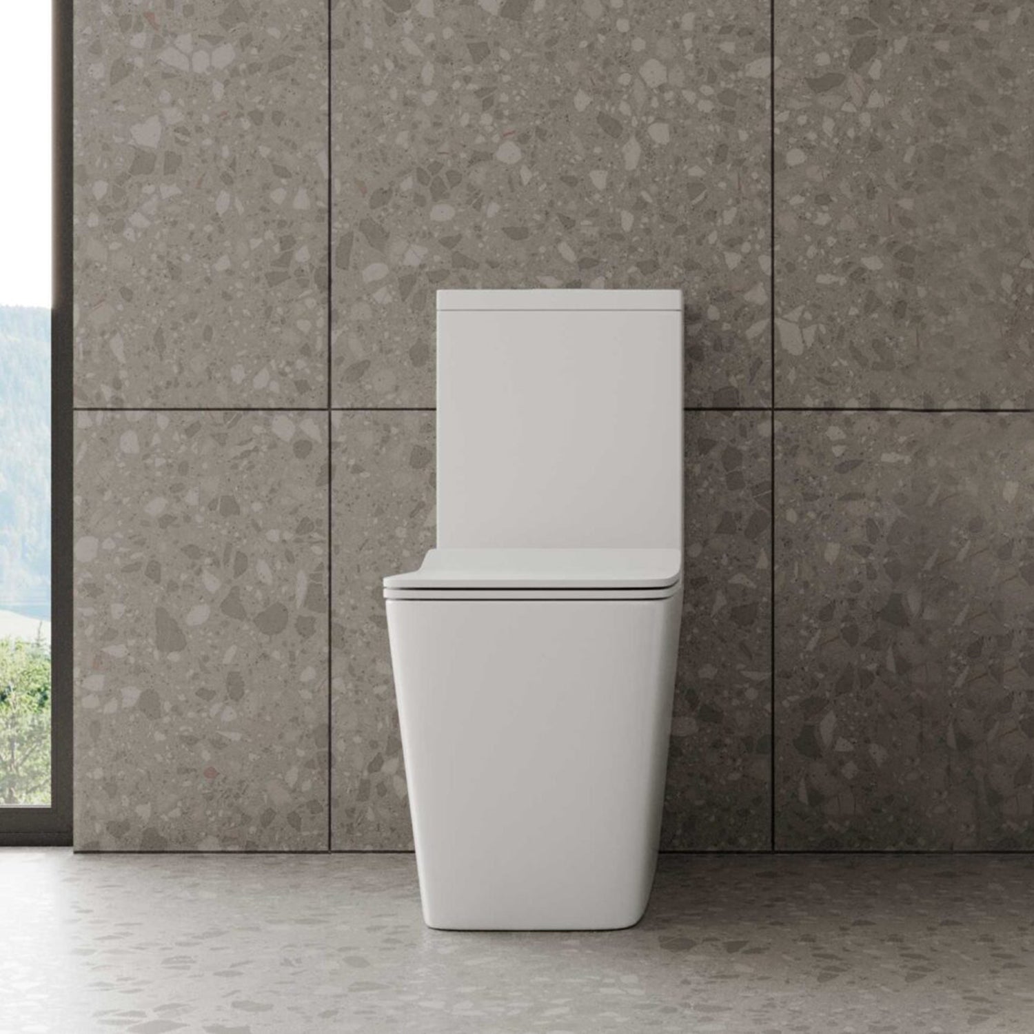 Vaso monoblocco con copriwater soft close serie Tela BathCore - L 36