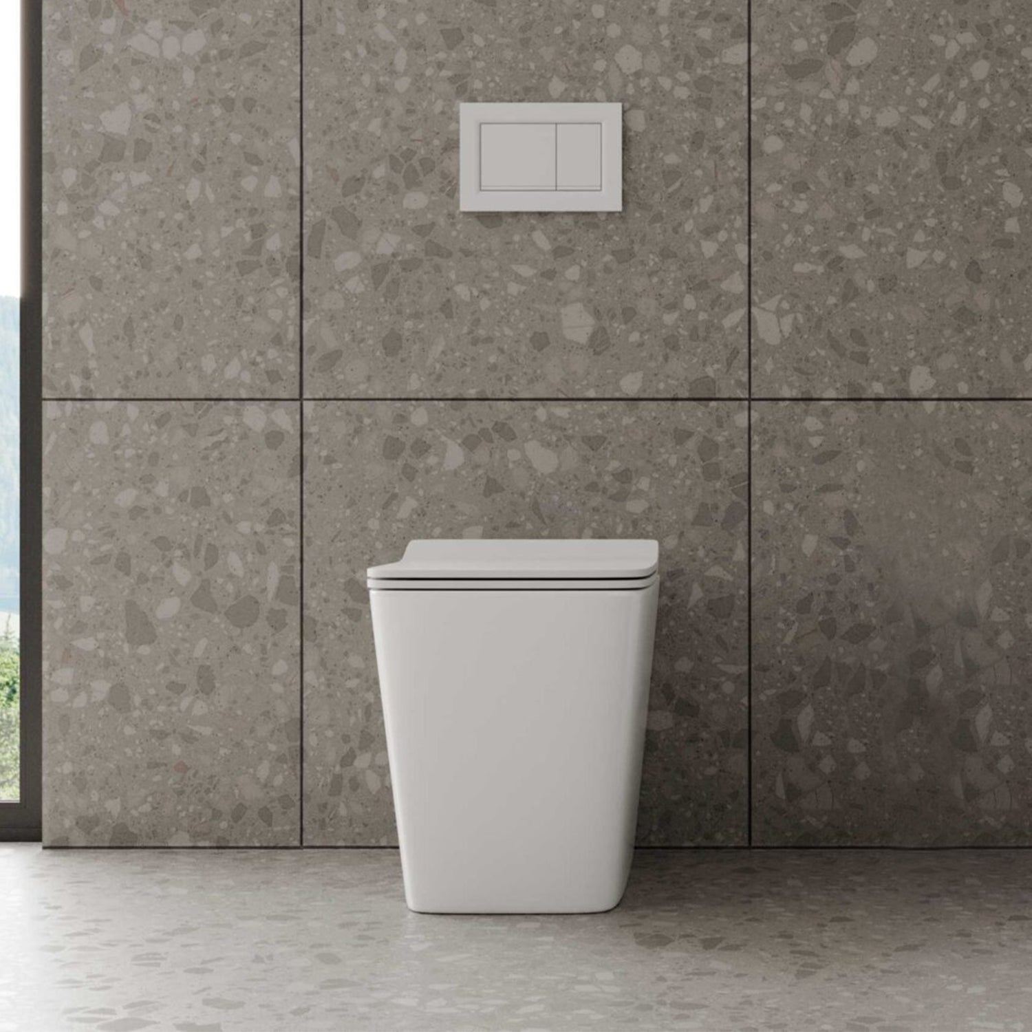 Vaso filomuro senza brida BathCore serie Tela - 56x36x41 cm