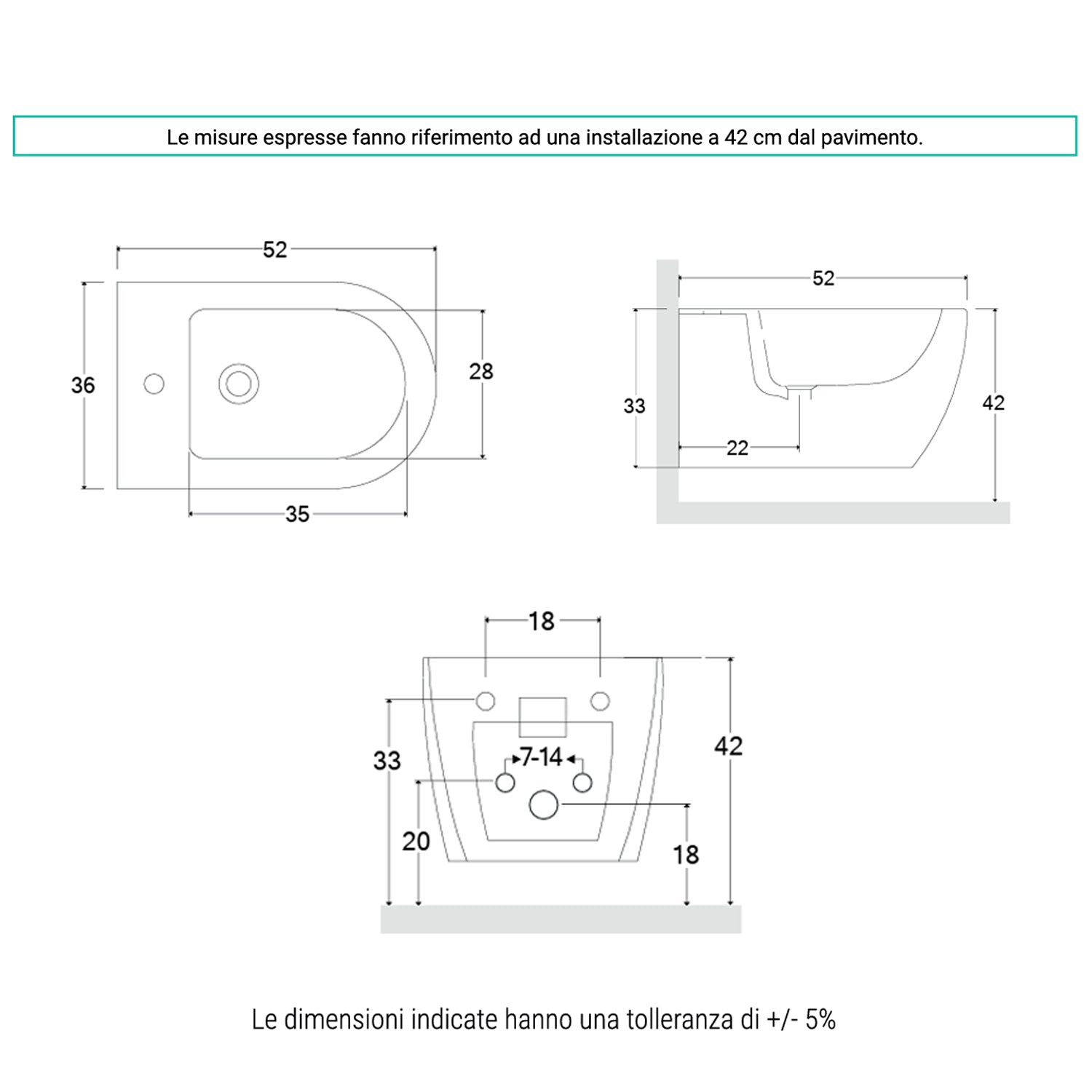 Sanitari sospesi senza brida BathCore serie Aria 52x37 con Copriwater Soft Close - Bianco Lucido