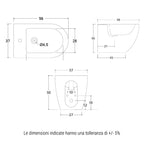 Sanitari filomuro BathCore serie Aria Special H50 56x37 - Bianco Lucido
