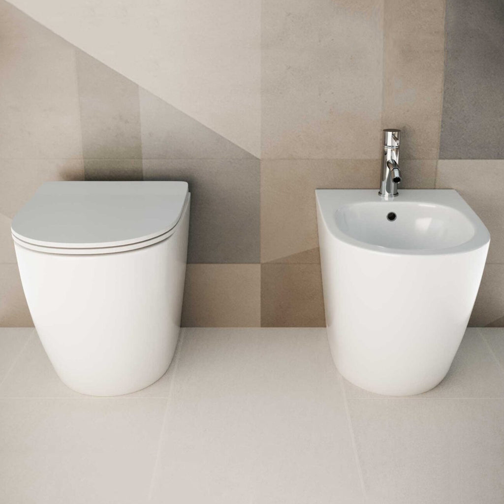 Sanitari filomuro BathCore serie Aria Special H50 56x37 - Bianco Lucido