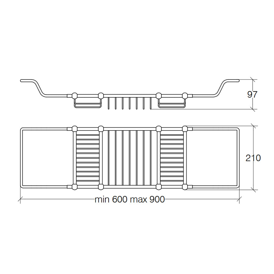 Traversa accessorio per vasca porta oggetti in ottone cromato Venessia by Lineabeta