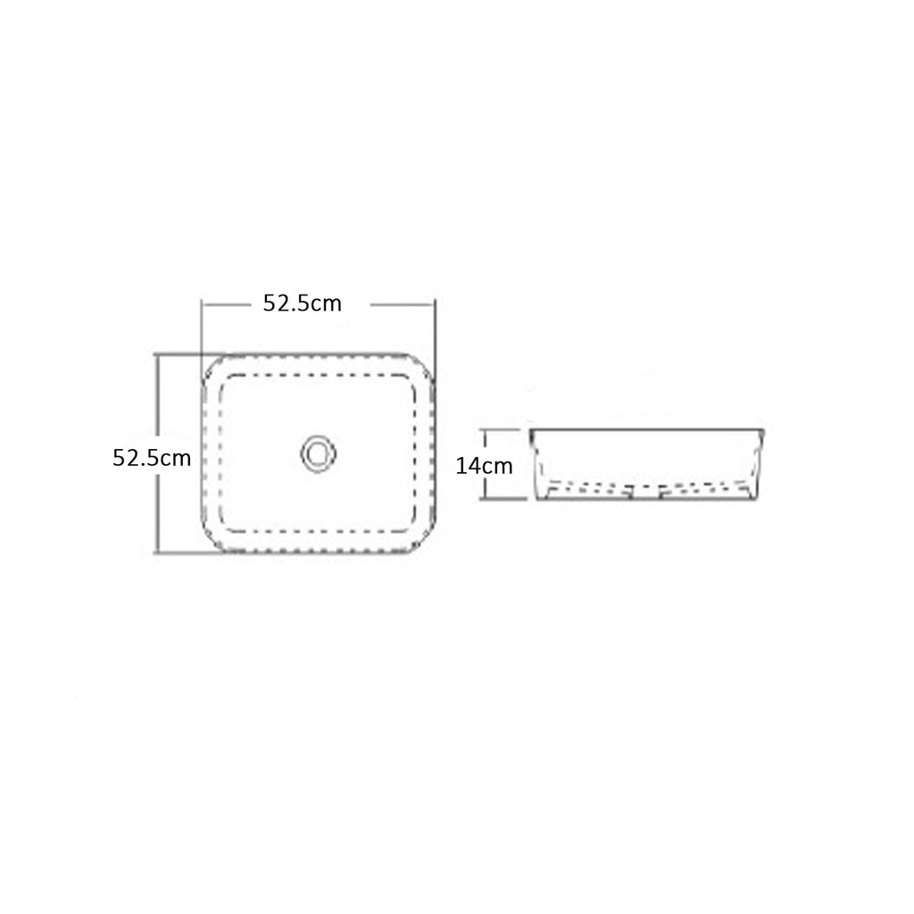 Lavabo da appoggio nero Tropic 525x415x140mm Made in Italy