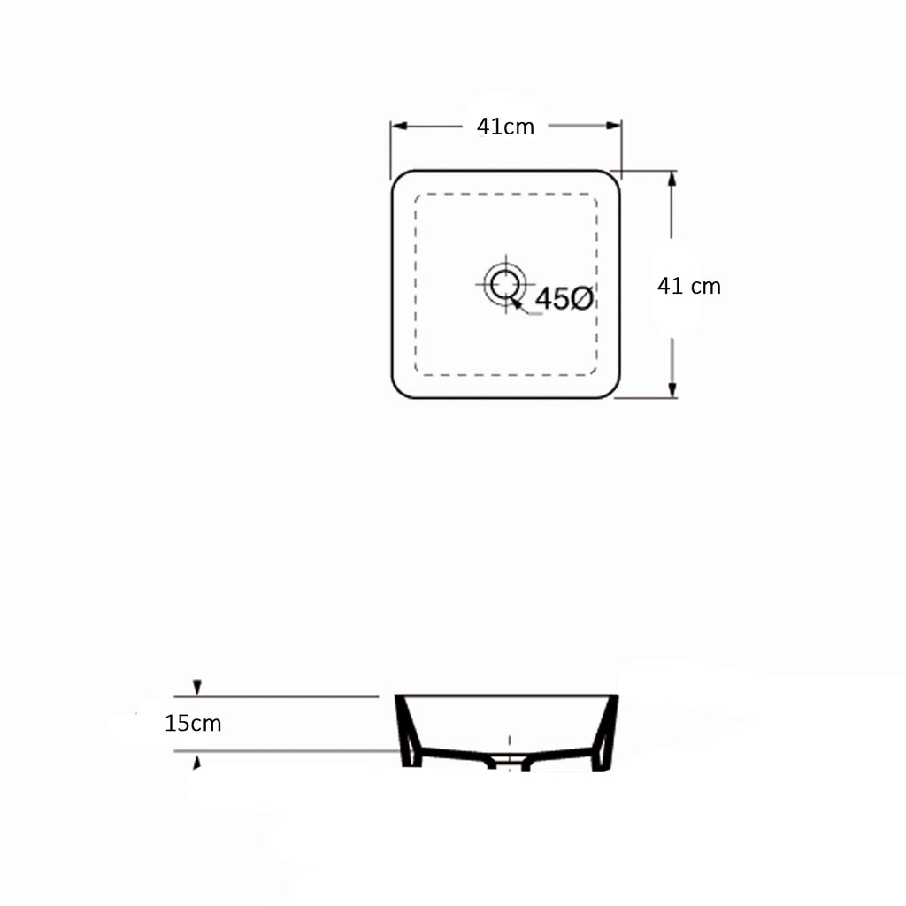 Lavabo da appoggio nero Sun 41x15x41 mm