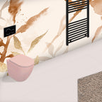 Sanitari Filomuro Rimless con copriwater Soft Close BathCore serie Infinity 53x36,5xH40 cm Salmone Opaco