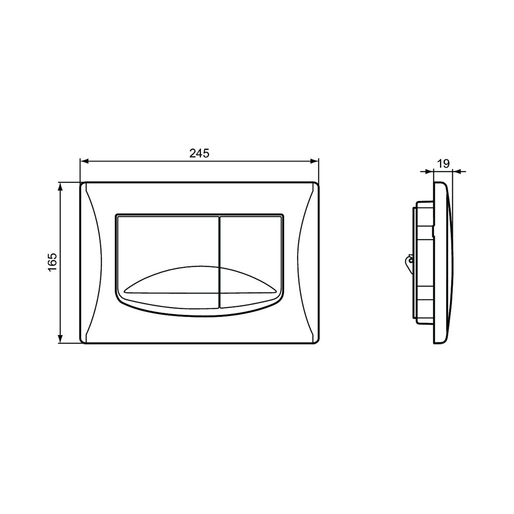 Placca di comando bianca per azionamento risciacquo Ideal Standard Solea M2