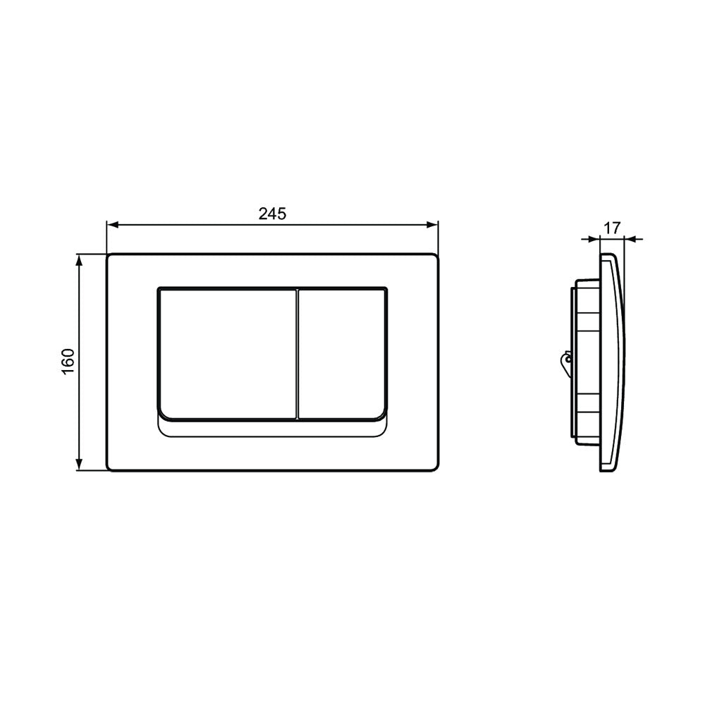 Placca di comando bianca per azionamento risciacquo Ideal Standard Solea M1