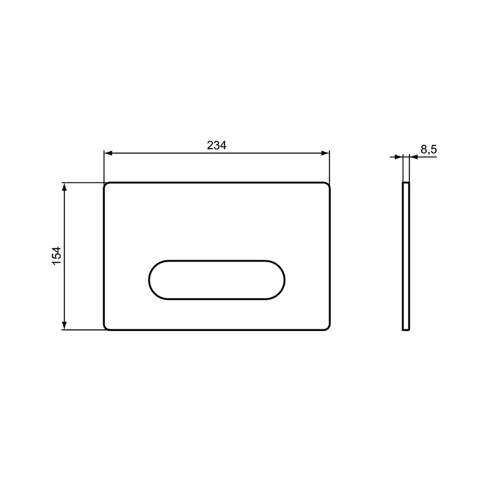 Placca di comando bianca per azionamento risciacquo Ideal Standard Oleas M4