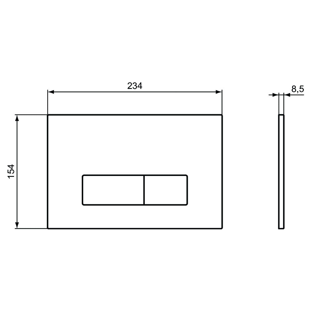 Placca di comando bianca per azionamento risciacquo Ideal Standard Oleas M2 Smartflush