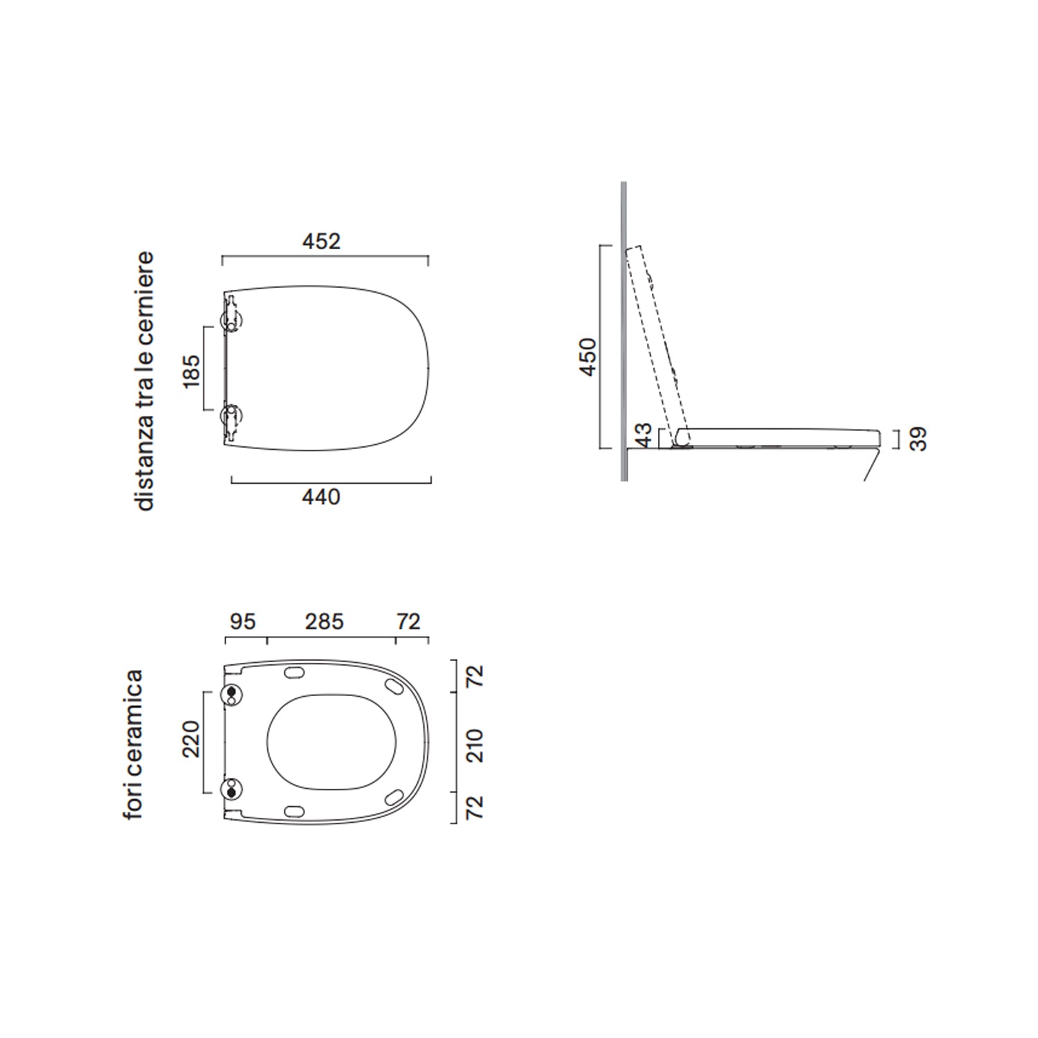 WC sospeso Ceramica Catalano Alvea 53 con sedile Soft-Close