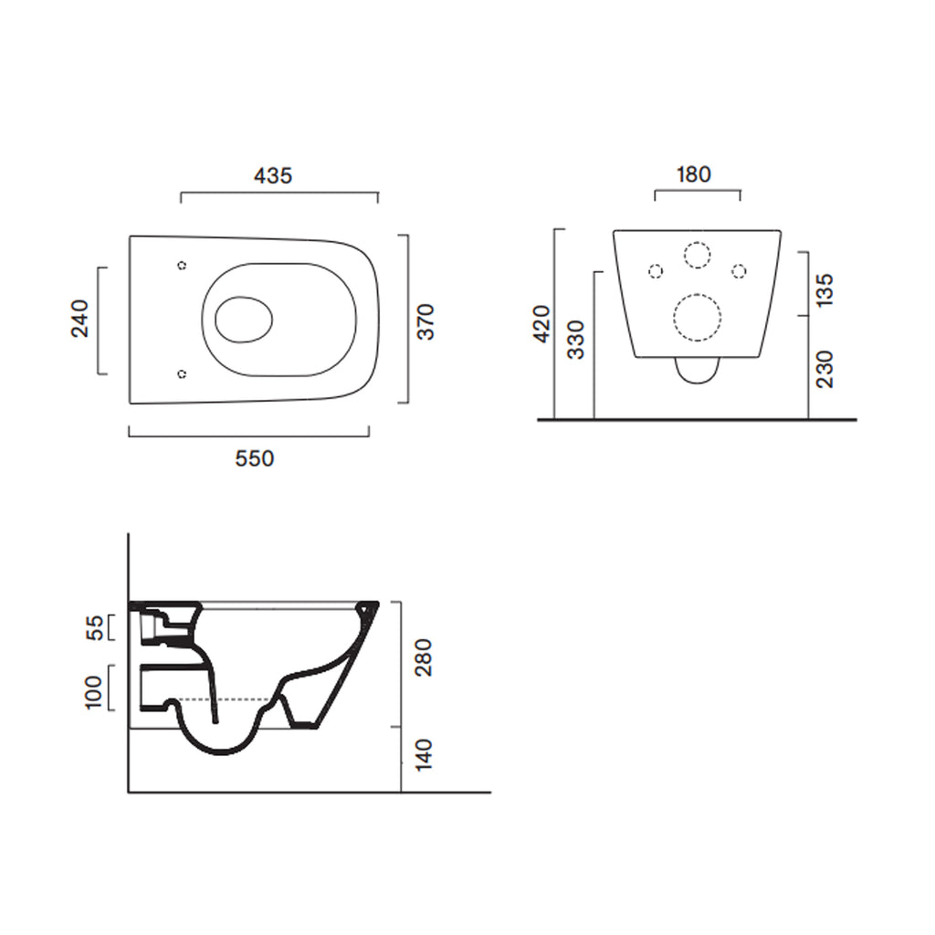 WC sospeso Ceramica Catalano serie Green 55 con sedile Soft-Close