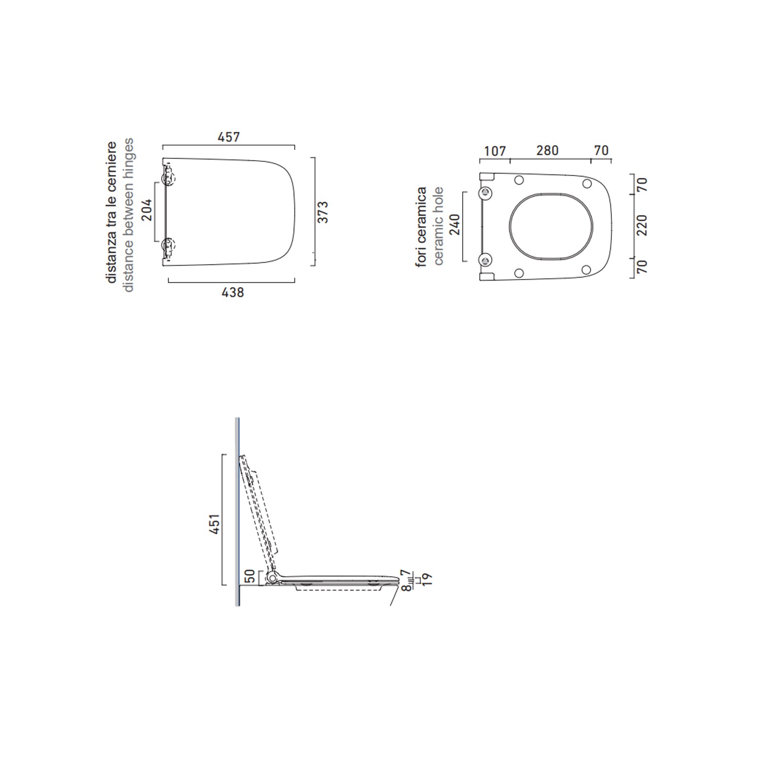 WC sospeso Ceramica Catalano serie Green 50 con sedile Soft-Close