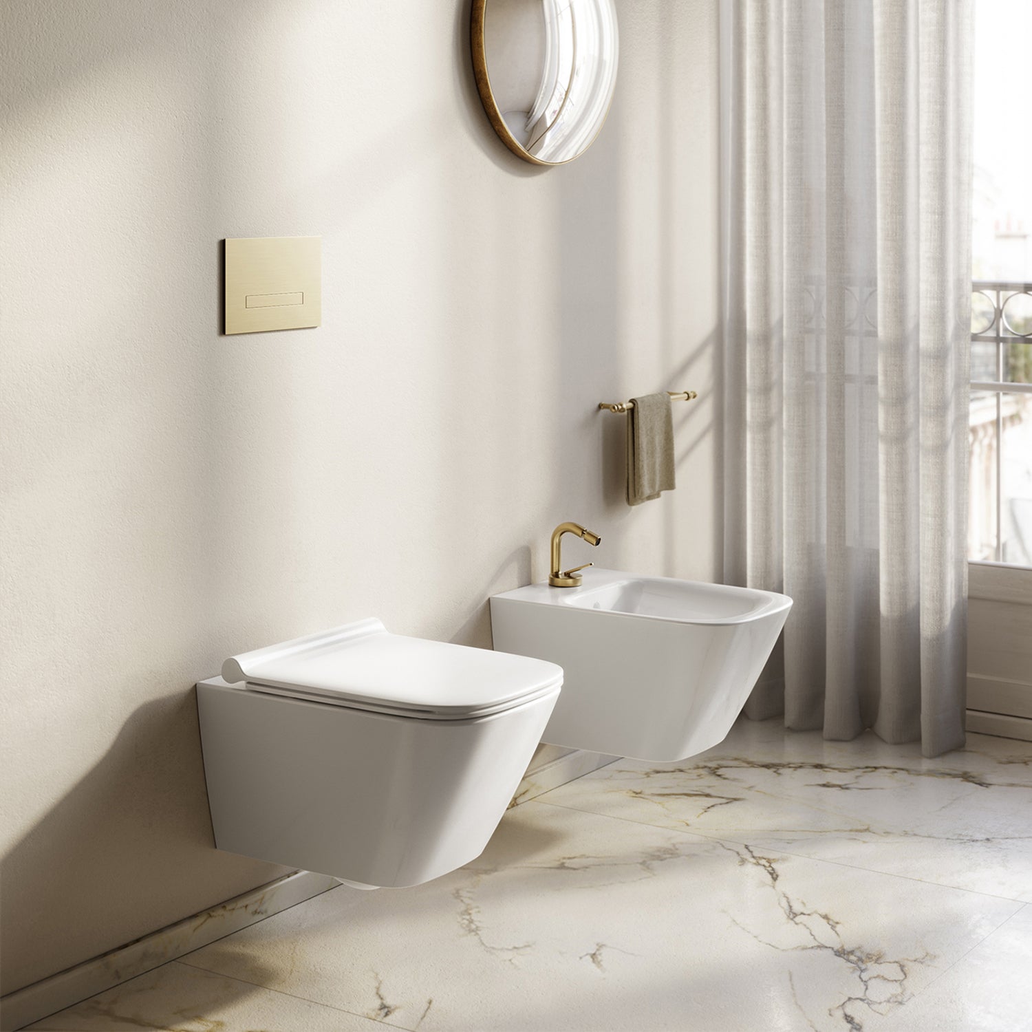 Sanitari filomuro Ceramica Catalano serie Green 55x37 WC Silentech