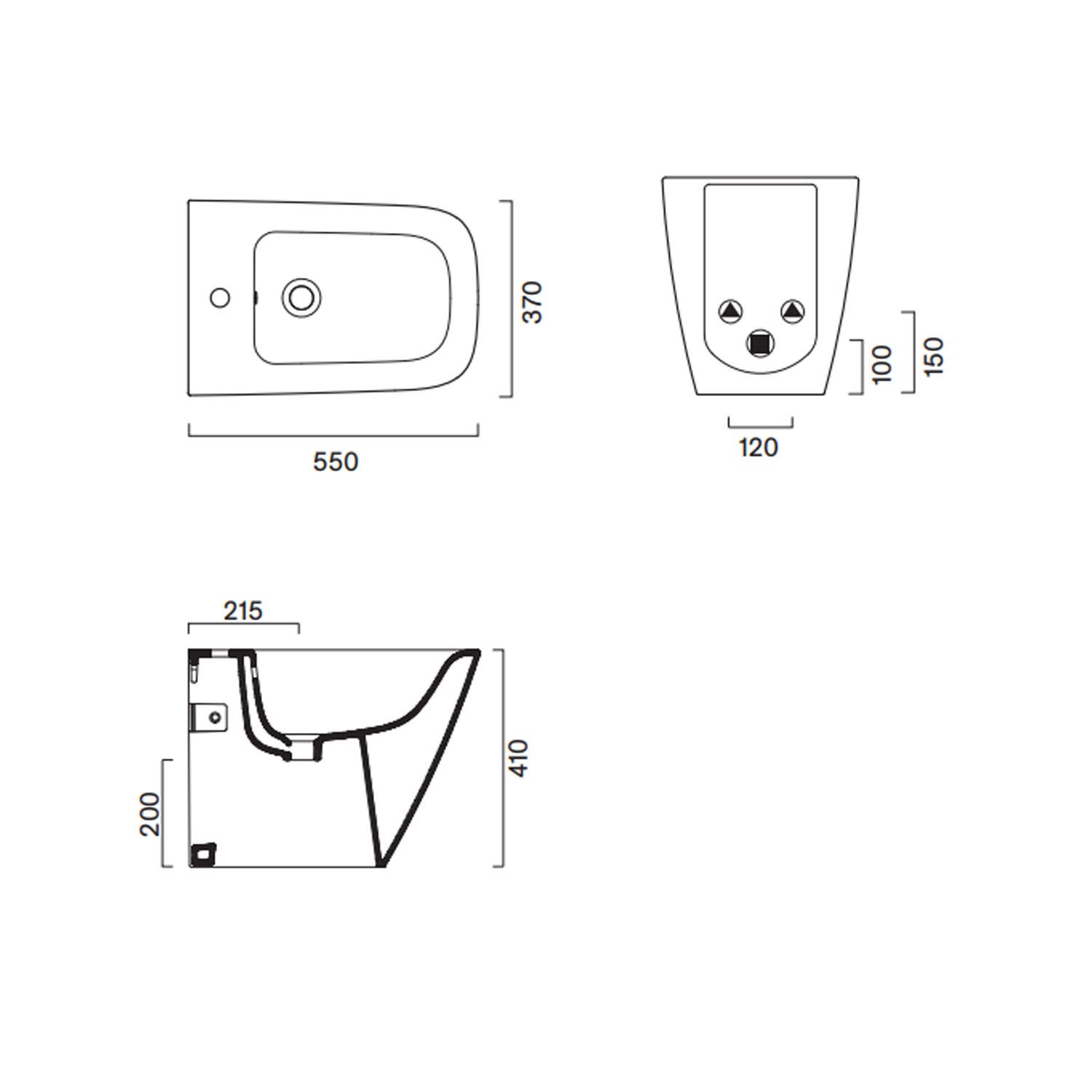Sanitari filomuro Ceramica Catalano serie Green 55x37 WC Silentech
