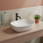 Lavabo da appoggio 50x38 cm bianco in ceramica linea Alba