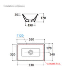 Lavabo da incasso 55x34 Ceramica Globo Stockholm FO056.BI